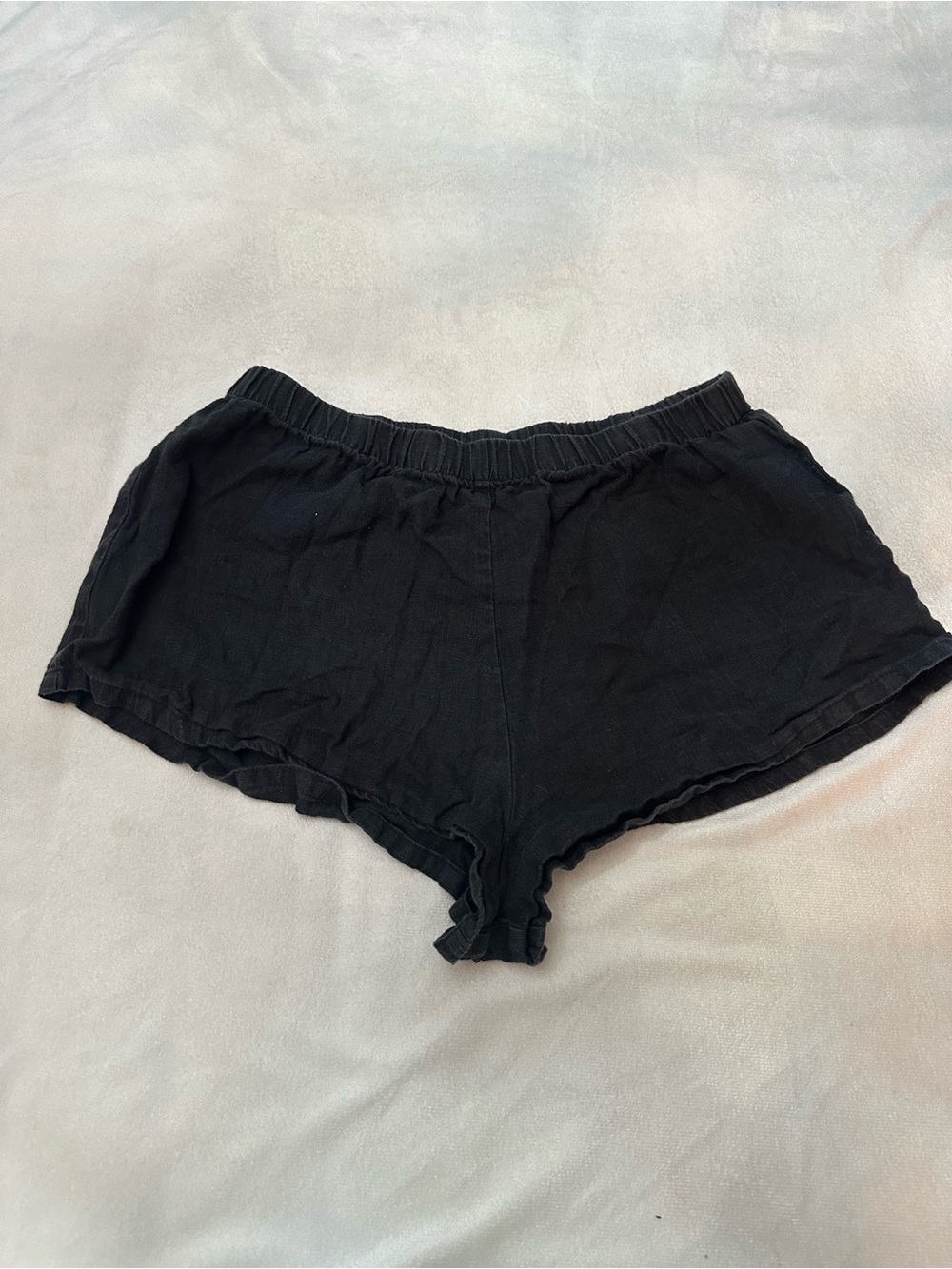 Reformation Women's Black Linen Lounge Shorts Size Medium 38796 - Picture 2 of 8